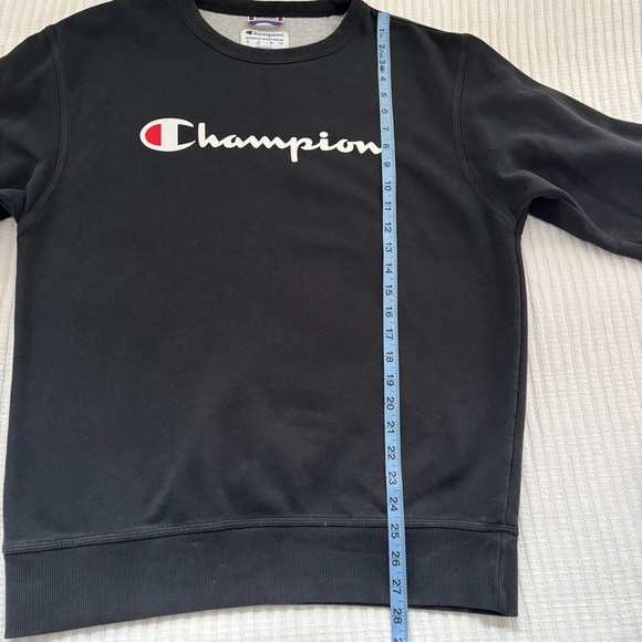 Champion Crewneck Sweatshirt Mens Size Medium Black Pullover Long sleeve - Picture 7 of 7